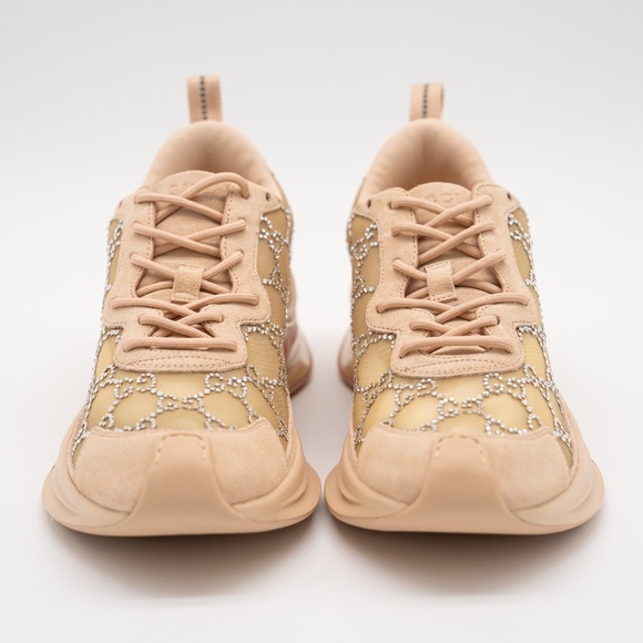 Size 40eu 10 US Gucci Run Sneakers GG Crystal Powder Pink Rose Blush Mesh - Picture 2 of 12